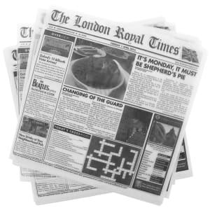 284-4TN1000 12" Square Basket Liner Paper - London Newsprint, White