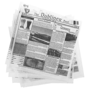 284-4TD1900 12" Square Basket Liner Paper - Dublin Newsprint, White