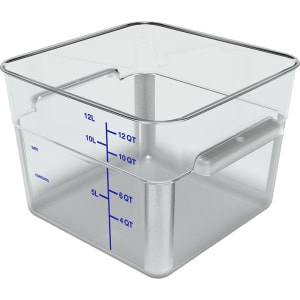 028-1195407 12 qt Square Food Storage Container - Clear