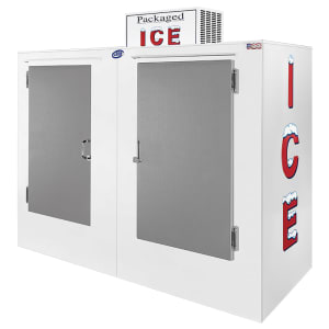 891-L085UASP 84" Outdoor Ice Merchandiser w/ (180) 10 lb Bag Capacity - White, 120v