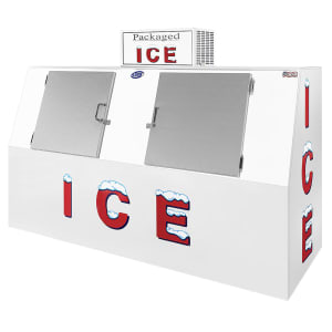 891-L075SASP 96" Outdoor Slanted Ice Merchandiser w/ (165) 10 lb Bag Capacity - Solid Doors,...