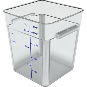 028-1195507 18 qt Square Food Storage Container - Clear