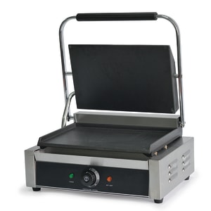 128-GS1620 Single Commercial Panini Press w/ Cast Iron Smooth Plates, 120v