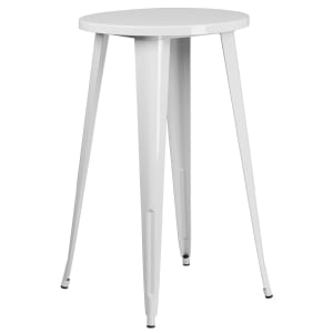 916-CH5108040WH 24" Round Bar Height Table - White Steel Top, Steel Base