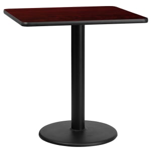 916-XMTB3030TR18 30" Square Dining Height Table w/ Mahogany Laminate Top - Cast Iron Base