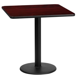 916-XMTB2424TR18 24" Square Dining Height Table w/ Mahogany Laminate Top - Cast Iron Base