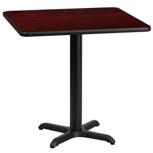 916-XMTB3030T2222 30" Square Dining Height Table w/ Mahogany Laminate Top - Cast Iron Base