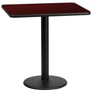 916-XMTB2430TR18 Rectangular Dining Height Table w/ Mahogany Laminate Top - 30"W x 24"D, Cast Iron Base