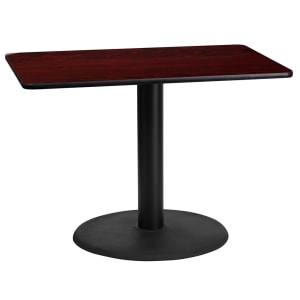 916-XMTB2442TR24 Rectangular Dining Height Table w/ Mahogany Laminate Top - 42"W x 24"D, Cast Iron Base
