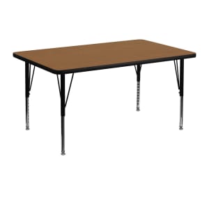 916-XA3048ROAKTP Rectangular Activity Table - 48"L x 30"W, Laminate Top, Oak
