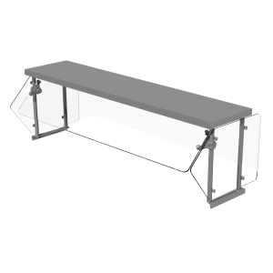 009-NSG154WELL 64 5/16" Self Service Sneeze Guard for Hot/Cold Tables - Stainless/Glass