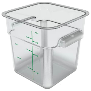 028-1195107 4 qt Square Food Storage Container - Clear