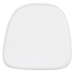 916-LE1WHKD 11 1/2" Chair Cushion w/ Hook & Loop Fasteners - 1 1/2" Thick, Fabric, Soft White
