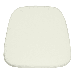 916-LELCWHITEGG 15" Chair Cushion w/ Hook & Loop Fasteners - 1 3/4" Thick, Polyester, White