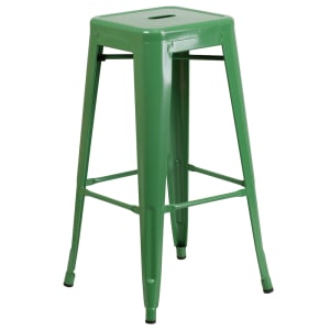 916-CH3132030GN Backless Bar Stool w/ Metal Seat, Green