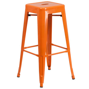 916-CH3132030ORGG Backless Bar Stool w/ Metal Seat, Orange