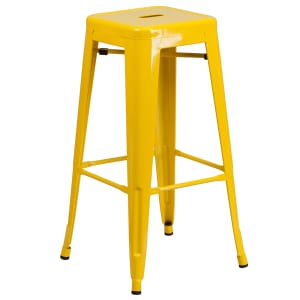 916-CH3132030YLGG Backless Bar Stool w/ Metal Seat, Yellow