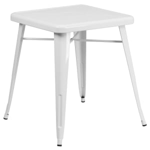 916-CH3133029WH 23 3/4" Square Dining Height Table - Galvanized Steel, White