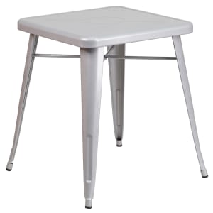 916-CH3133029SIL 23 3/4" Square Dining Height Table - Galvanized Steel, Silver