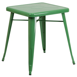 916-CH3133029GN 23 3/4" Square Dining Height Table - Galvanized Steel, Green