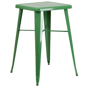 916-CH31330GN 23 3/4" Square Bar Height Table - Green Steel Top, Steel Base