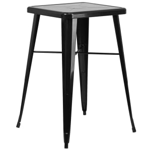 916-CH31330BK 23 3/4" Square Bar Height Table - Black Steel Top, Steel Base