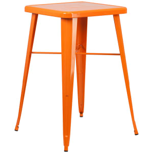 916-CH31330OR 23 3/4" Square Bar Height Table - Orange Steel Top, Steel Base