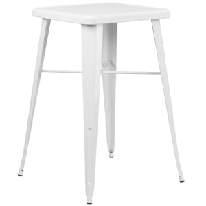 916-CH31330WH 23 3/4" Square Bar Height Table - White Steel Top, Steel Base