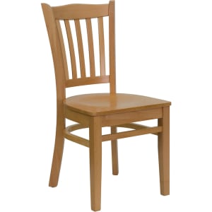 916-0008VNAT Restaurant Chair w/ Vertical Slat Back - Beechwood, Natural Finish