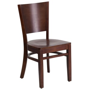 916-0094BWALWAL Restaurant Chair w/ Solid Back - Beechwood, Walnut Finish