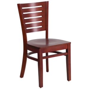 916-0108MAHMAH Restaurant Chair w/ Slat Back - Beechwood, Mahogany Finish