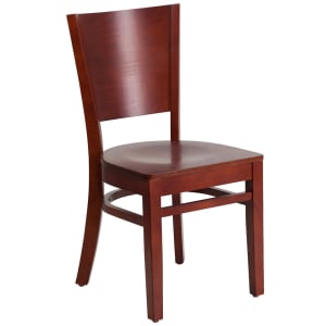 916-0094BMAHMAH Restaurant Chair w/ Solid Back - Beechwood, Mahogany Finish