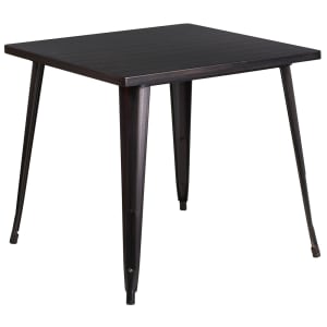 916-CH5104029BQ 31 3/4" Square Dining Height Table - Metal, Black & Antique Gold