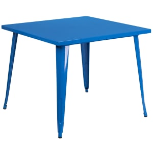 916-CH5105029BL 35 1/2" Square Dining Height Table - Metal, Blue