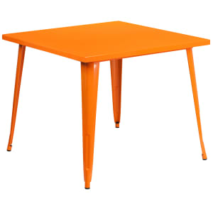 916-CH5105029OR 35 1/2" Square Dining Height Table - Metal, Orange