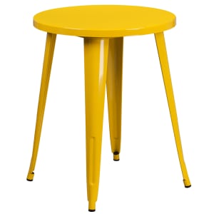 916-CH5108029YL 24" Round Dining Height Table - Metal, Yellow