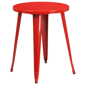 916-CH5108029RED 24" Round Dining Height Table - Metal, Red