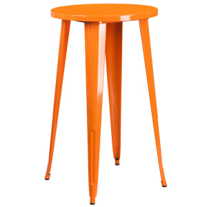 916-CH5108040OR 24" Round Bar Height Table - Orange Steel Top, Steel Base
