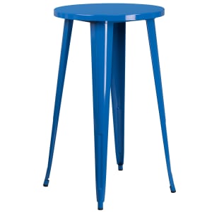 916-CH5108040BL 24" Round Bar Height Table - Blue Steel Top, Steel Base