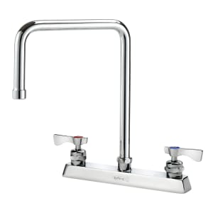 381-15532LLH4 Deck Mount Faucet w/ 8 1/2" Double Bend Spout & Lever Handles - 8" Centers, 1.5 GPM