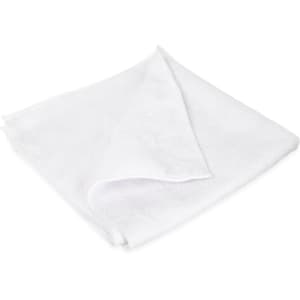 028-3633402 16" Square Microfiber Cleaning Cloth - Suede Finish, White