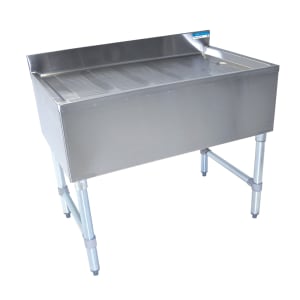 956-UB421DB36 Underbar Drainboard w/ Drain - 36"W x 21 1/4"D x 32 1/2"H, Stainless Steel Legs