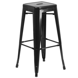 916-CH3132030BKGG Backless Bar Stool w/ Metal Seat, Black