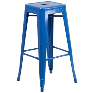 916-CH3132030BLGG Backless Bar Stool w/ Metal Seat, Blue
