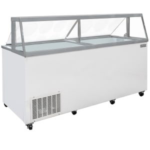 842-CDC35 88 5/8" Mobile Ice Cream Dipping Cabinet w/ 28 Tub Capacity - White, 115v