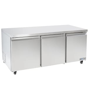 842-CUR72 72" W Undercounter Refrigerator w/ (3) Sections & (3) Doors, 115v