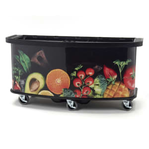 144-CVC75BW15 75"W Open Well Vending Cart w/ Umbrella Hole - Polyethylene, Fruit & Veggi...