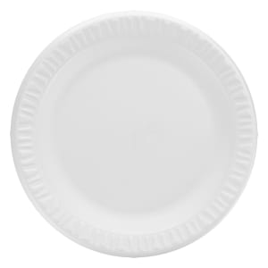 538-9PWCR9PWC 9" Non Laminated Foam Plate - Polystyrene, White