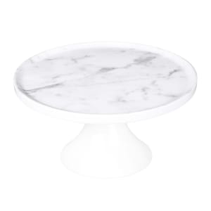 701-M8RPKTC 8" Round Sierra Plate Stand - Melamine, Faux Carrera Marble