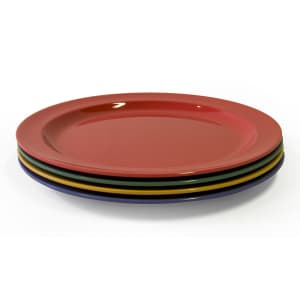 701-B91PLMIX 9" Round Melamine Dinner Plate, Assorted Colors